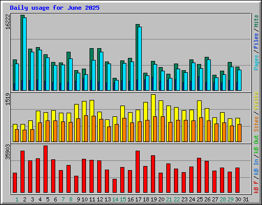 Daily usage for June 2025