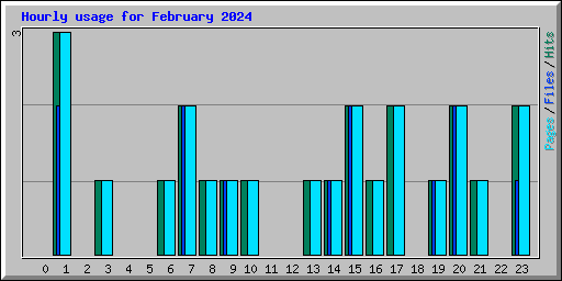Hourly usage for February 2024