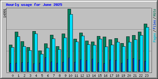 Hourly usage for June 2025