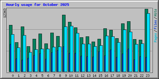 Hourly usage for October 2025